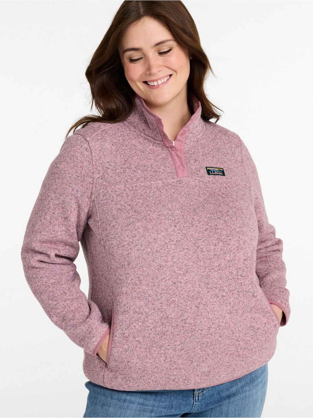 LL Bean Sweater Fleece Pullover in Washed Orchid women’s Large L MINT condition - Picture 2 of 7